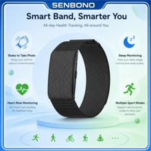 SENBONO New Fashion Smart Bracelet, With Heart Rate Monitoring, Blood Oxygen Monitoring, Sleep Monitoring, Multiple Sports Modes, Step Counting Function, Lightweight And Fashionable, Unisex, Compatible With Phones, Perfect Gift For Women And Men - View 1
