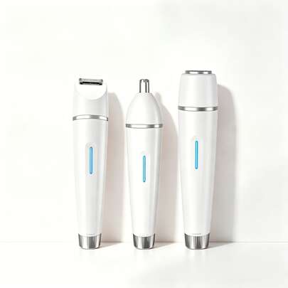 3合1可拆卸可替換刀頭電動除毛器 女用 Type-C快速充電 可水洗 便攜無痛 臉部、腋下、比基尼、私密處、腿部、鼻子、耳朵 全身毛髮修剪理容工具
