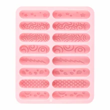 1pc 16-Cavity Different Texture Long Bar Mold, Silicone Chocolate Cookie Mold, Long Bar Candy Baking Mold, Suitable For Making Cheese Sticks, Soft Candy, Chocolate Bars, Crayons, Cupcake Decorations - View 9
