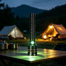 1pc High Power LED Flashlight, USB Rechargeable, Powerful Tactical Flashlight, Ultra Long Range, Strong Light Illumination, Outdoor Fishing Light - Black - View 8