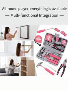 24-In-1 Multi-Function Home DIY Repair Tool Set, Includes Claw Hammer, Tape Measure, Wrench, Voltage Tester, Screwdriver Bits, Pliers And Hardware Tool Box - High-Quality Carbon Steel Hand Tool Set, Home Repair Tool Set, Multiple Combinations For More Convenient Use, Portable Box Storage - Suitable For DIY Projects Home Tool Set, Complete Tools, Wide Application - Many - View 10