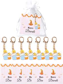 30/15/3pcs Diwali Gift Set, Including Candle Keychain, Hug Card "Happy Diwali", Festive Commemorative Gift, Suitable For Family Gatherings And Party Decorations, Commemorative Gifts, And Themed Party Thank-You Gifts. - Multicolor - View 10