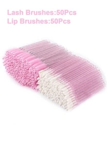 400/200/100/20Pcs Spoolies Mascara Wand And Lip Brush Disposable Lash Brushes For Eyelash Extensions, Lipstick Lip Gloss Wands Applicator Tool (Crystal Pink) - Pink - View 9