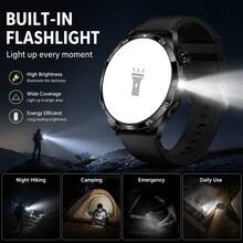 Latest Fashion Tech Design Business Sports Smartwatch With 1.50-Inch Large Screen, LED Spotlight, 250mAh Battery, Full Touchscreen, Round Face, Wireless Calling, Answer/Reject Calls, Call Reminder, Message Notification, Pedometer, Wireless Music, Multiple Sports Modes, Suitable For Men And Women, Birthday Gift For Couples, Elders, Friends, Classmates - View 9