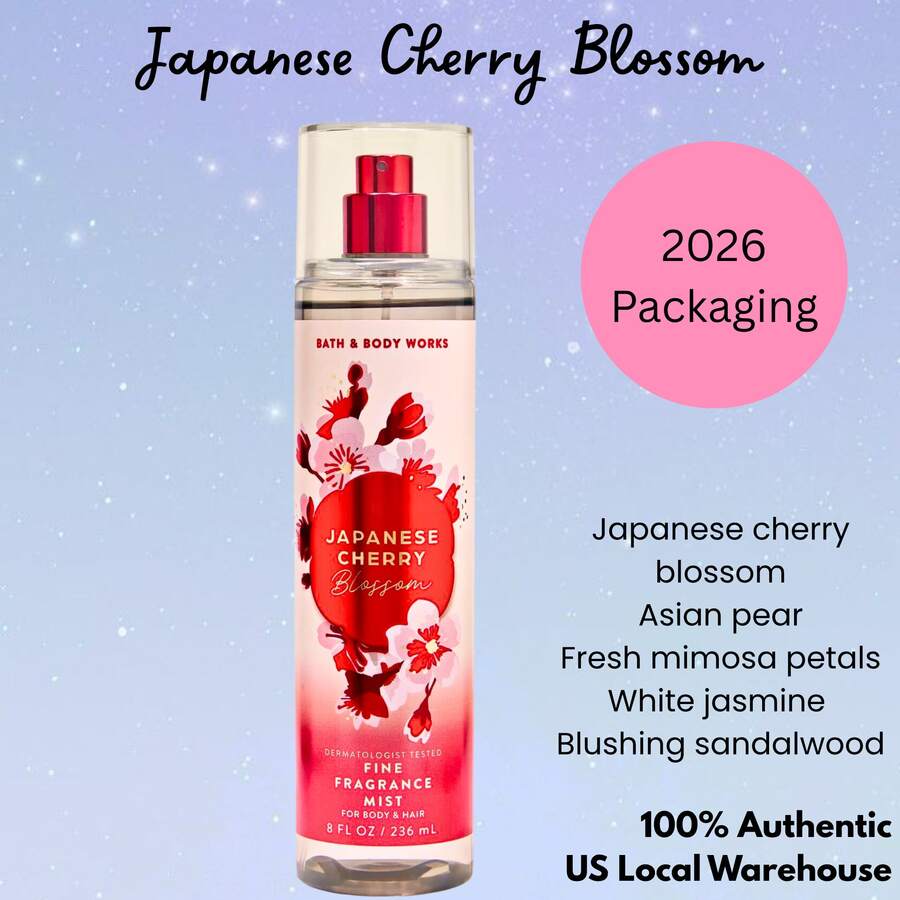 Bruma de fragancia de Bath & Body Works - Paquete de 1 (Tamaño completo - 8 OZ) - Flor de cerezo japonesa - Ver 1