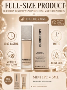 Burberry Bobbery Foundation C20 (Ukuran Penuh 30ml, Sampel 5ml), Pengontrol Minyak Tahan Lama 24 Jam, Perlindungan Matahari, Penutup Noda, Hasil Akhir Matte Alami, Pengontrol Minyak, Cocok untuk Kulit Berminyak dan Kombinasi - Abad ke-20 - View 5