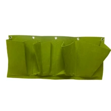 Kantong Tanam Dinding 4 Kantong dari Kain Felt, Pot Gantung Vertikal, Wadah Tanam Sayuran & Bunga untuk Dinding Hijau Dalam/Luar Ruangan - A - View 13