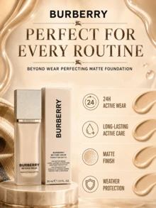 Burberry Bobbery Foundation C20 (Ukuran Penuh 30ml, Sampel 5ml), Pengontrol Minyak Tahan Lama 24 Jam, Perlindungan Matahari, Penutup Noda, Hasil Akhir Matte Alami, Pengontrol Minyak, Cocok untuk Kulit Berminyak dan Kombinasi - Abad ke-20 - View 10