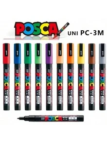 youcaihua PC-3M 素色壓克力漆筆 細尖 0.9-1.3mm 繪畫塗鴉動漫廣告藝術素描筆 - 白色 - 查看 7