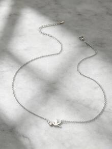 1pc Fashionable Stainless Steel Men's Silver Bird Pendant Necklace, Elegant Cubic Zirconia Exquisite Neck Accessory, Birthday Gift For Boyfriend/Husband, Suitable For Daily Wear - Silver - View 3