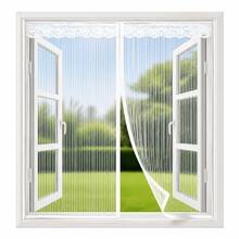 Magnetic Anti-Mosquito Mesh Screen, Window Mosquito Net, High Density Polyester Fiber Mesh Screen, Magnetic Closure Mesh Door & Window To Prevent Mosquitoes And Flies Entry, With Hook And Loop & Nails - White - White - View 2