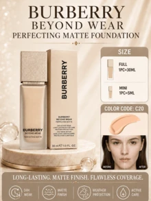 Burberry Bobbery Foundation C20 (Ukuran Penuh 30ml, Sampel 5ml), Pengontrol Minyak Tahan Lama 24 Jam, Perlindungan Matahari, Penutup Noda, Hasil Akhir Matte Alami, Pengontrol Minyak, Cocok untuk Kulit Berminyak dan Kombinasi - Abad ke-20 - View 2