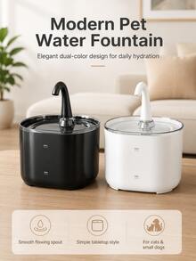 2.2L Cat Water Fountain, Automatic Quiet Filtered Water Dispenser, Suitable For Small And Medium Cats And Dogs, USB Style Without Adapter - Multicolor - View 2