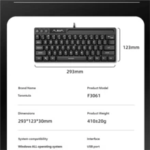 AULA 機械觸感有線鍵盤與滑鼠 RGB 背光 61 鍵迷你遊戲鍵盤,相容於桌上型電腦、筆記型電腦、Mac - 查看 8