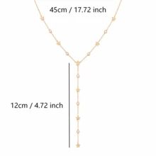 1pc Women's Star Zirconia Y-Shaped Necklace, Luxury Sweet Style, Stainless Steel Color-Preserving 18K Gold Plated, 45cm Collarbone Chain With 12cm Star Zirconia Tassel Drop Design, Suitable For Women's Daily Commute, Date, Evening Party, Holiday Gift - Star Diamond - View 4