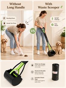 This Foldable Pet Poop Scooper Is Available In Multiple Colors, Allows You To Clean Up Pet Waste Without Bending Over, Frees Your Hands, Suitable For Backyard Lawns, Outdoor Walks And Daily Pet Cleaning - Multicolor - View 3