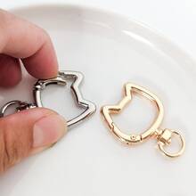 2/3/4pcs Rotating Cat Keychain Zinc Alloy Bag Hardware Spring Clasp Metal Ring Open Spring Loop, Perfect For DIY, Jewelry Metal Keychain Metal Shape Spring Clasp, Outdoor Metal Keychain Key Chain Bag Clip Hook Dog Chain Clasp Suitable For Phone Bag Keychain Hook Clasp Bag Hanging Hook, Handmade DIY Accessories, Halloween, Christmas - Multicolor - View 3