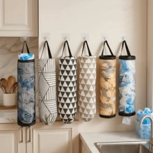1pc Plastic Bag Dispenser Storage Rack, Suitable For Kitchen, Behind Door Storage, Kitchen Organization, Kitchen Essential, Kitchen Accessories, Bathroom Accessories, Home Kitchen Tools, Kitchen Decor - Multicolor - View 1
