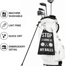 Golf Towel Pink & Green Champagne & Flute All-Over Print Golf Club Towel With Grommets - Golf Bag Printed Golf Towels, Funny Golf Towel, Accessory For Men & Women, Birthday Gift For Golfer,Estilo Coreano - Multicolor - View 7