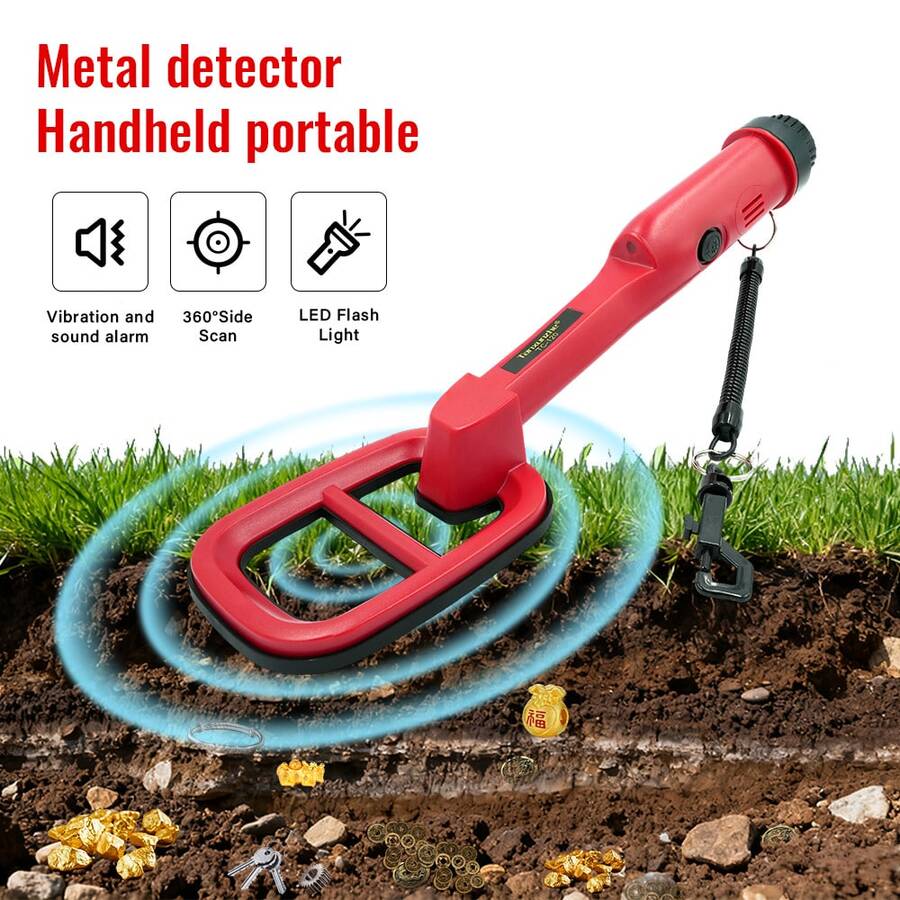 High Precision TC-120 Handheld Metal Detector, Portable Treasure Hunting Device With LED Flashlight, For Searching Coins, Gold And Silver Jewelry, Battery Not Included - Multicolor - View 1