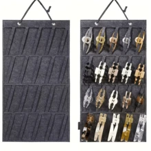 1pc Wall-Mounted Clip Storage Device For Home Use, Felt Hair Accessory Hanging Bag, Hair Clip Storage, And Hanging Jewelry Organizer. - Multicolor - View 4