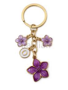 1pc Purple Floral Metal Keychain With Oil Drip Effect, Cute 5-Petal Flower Bag Charm, Student Back To School Gift, Car Accessory Pendant, Key Chain For Teachers, Moms, Friends Birthday Gift, Floral Jewelry, Back To School Gift, Halloween Gift - Purple - View 10