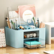 1 buah Kotak Penyimpanan Laci Berlapis-lapis Motif Kelinci Lucu, Wadah Organizer Meja, Cocok untuk Kantor, Rumah, Sekolah, Asrama, Penyimpanan Kosmetik dan Perhiasan, Hadiah Ulang Tahun - MultiWarna - View 10