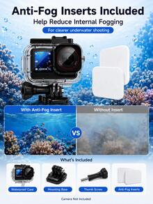 70M 防水潛水殼適用於 Osmo Action 6，透明潛水保護殼附防霧內襯、安裝底座與拇指螺絲，HD 鏡頭視窗，不含相機 - 查看 5