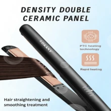 SOKANY 15016 Pelurus Rambut Keramik Multifungsi, Dapat Digunakan Basah & Kering, Lurus & Keriting 2-in-1, Suhu Dapat Diatur 150-230℃, Pemanasan Cepat PTC, Kabel Berputar 360°, Cocok Untuk Penggunaan di Rumah dan Salon Rambut - Hitam - View 5