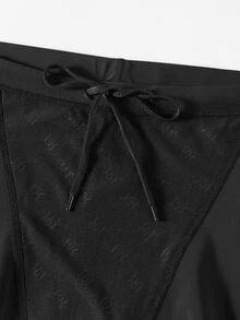 361degree 361° Men's Sports Competition Swim Trunks, Tech Line Colorblock, Fashionable And Eye-Catching, Adjustable Waist Drawstring, Suitable For Swimming, Surfing, Beach - Black - View 6