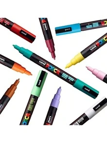 youcaihua PC-3M 素色壓克力漆筆 細尖 0.9-1.3mm 繪畫塗鴉動漫廣告藝術素描筆 - 白色 - 查看 12