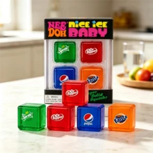 1pc Jelly Transparent Ice Cube Squeeze Toy, Colorful Soda Style Soft Elastic Stress Relief Toy, Adult Emotional Soothing Finger Squeeze Gadget. The Overall Appearance Presents A Clear And Glossy Jelly Texture, Paired With Bright And Saturated Soda Color Scheme, Creating A Refreshing And Eye-Catching Summer Atmosphere, Also A Unique Creative Decoration For The Desktop. Made Of High Elasticity Soft Rubber Material - Multicolor - View 4