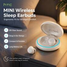 HTC NE92 Wireless Sleep Earbuds - TWS In-Ear Earphones, Ultra-Thin Mini Design Suitable For Side Sleeping, Microphone For Calls, Intelligent Ambient Noise Cancellation, High-Quality Music Earphones For Sleep - View 9