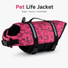 1pc Dog Life Jacket, Adjustable Chest And Neck, Tear-Resistant Pet Life Vest, Suitable For Small And Medium Dogs, Ideal For Boating And Swimming, High Buoyancy, Includes Easy-Carry Handle And D-Ring - Multicolor - View 3