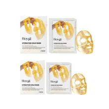 Hoygi 4/8 Peças Máscara Facial Dourada, 24K, Centella Asiática, Colágeno Firmador, Ácido Hialurônico, Máscara e Patch de Cuidados com a Pele, Rotina de Cuidados Noturnos, Conjunto de Presente, Autocuidado, Tamanho de Viagem para Cuidados Diários com a Pele - máscara facial 24K - Visão 11