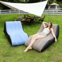 Inflatable Deck Chair, Inflatable Lounge Chair, Beach Inflatable Sofa Chair, Slouchy Sofa, Suitable For Indoor Living Room, Bedroom, Outdoor Travel, Camping, Picnic - Multicolor - View 1