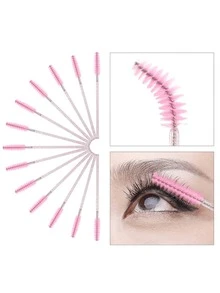 400/200/100/20Pcs Spoolies Mascara Wand And Lip Brush Disposable Lash Brushes For Eyelash Extensions, Lipstick Lip Gloss Wands Applicator Tool (Crystal Pink) - Pink - View 4