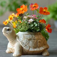 Tortoise Shaped Succulent Flower Pot Candle Cup Silicone Mold Large Tortoise Storage Cup Candle Cup Gypsum Mold Home Decor Ornament Mold Candle Cup Flower Pot Cement Concrete Mold Home Decor Garden Decor Gift - A - View 3