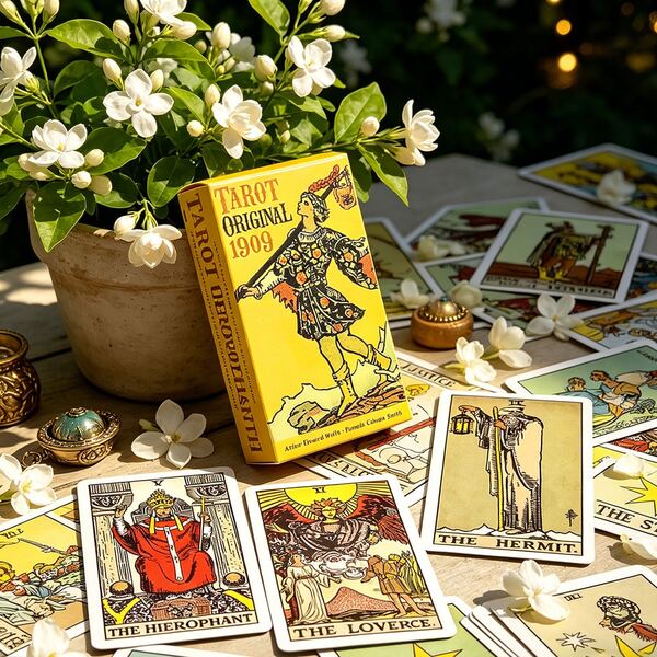 Original 1909 Tarot Card Set | 78 Classic Rider-Waite Tarot Cards With Paper Instruction Manual | Authentic Vintage Tarot Cards Suitable For Divination, Tarot Learning And Spiritual Guidance | Essential Tarot Tool For Beginners And Readers