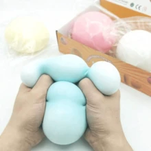 1pc 10cm Extra Large Fluid Cheese Ball Stress Relief Giant Fluid Ball Daifuku Squeeze Toy, Large Slow Rebound Stress Relief Toy, Mud-Like Daifuku Squeeze Toy, Surprise Gift, Birthday Gift, Easter Gift, Perfect Gift, Gift Toy - Multicolor - View 1