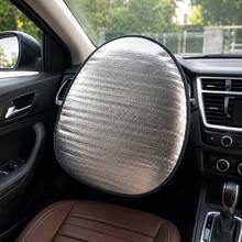 Silver Reflective Heat-Insulating Sun Shade Cover For Car Steering Wheel, Anti-Burn And Anti-UV Protection For Summer, Foldable And Portable Storage, Black Fine Edging, Suitable For Most Sedans And SUVs For Daily Parking Use - Steering Wheel Sun Visor - View 3