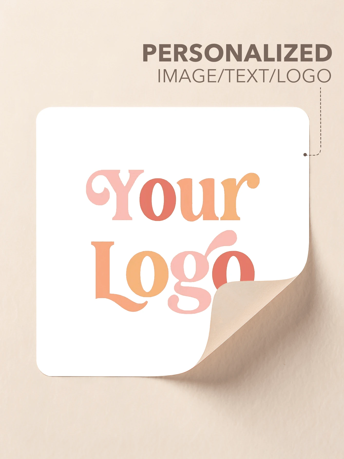 客製化 Logo 貼紙,可上傳圖片正方形標籤,個性化文字 Logo 貼紙,適用於零售包裝、運輸箱、感謝卡、烘焙袋、蠟燭瓶、肥皂包裝、產品包裝、精品用品、手工事業封口貼紙 - 50PCS Square - 查看 1