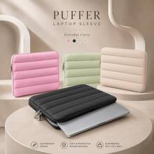 Fluffy Pillow-Style Quilted Laptop Sleeve, Fits 13-Inch, Universal Shock-Proof Plush Tablet Protective Storage Bag, Suitable For IPad, Fashionable Lightweight Digital Storage Bag - View 1