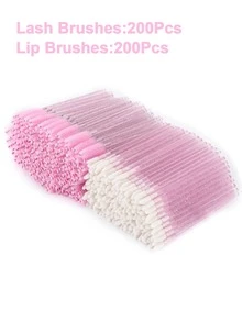 400/200/100/20Pcs Spoolies Mascara Wand And Lip Brush Disposable Lash Brushes For Eyelash Extensions, Lipstick Lip Gloss Wands Applicator Tool (Crystal Pink) - Pink - View 8