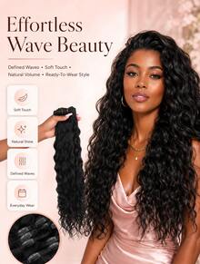 Women's Long, Deep Curly Hair Clip Style Full Roll Wavy Wig Set Is Lightweight And Easy To Install, Suitable For Travel With No Glue Needed Wigs, And Easy To Wear As Halloween Accessories. The Hair At 9am Is Light, Soft, And Naturally Shiny - Natural & Black - View 1