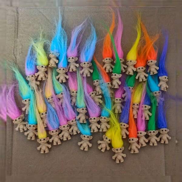 30/10/1pc Vintage Troll Mini Figure Bulk Set Colorful Fluffy Hair Collectible Tiny Doll For Birthday Party Favors Holiday Gift Supplies Random Style(All Styles Are Shipped At Random.)