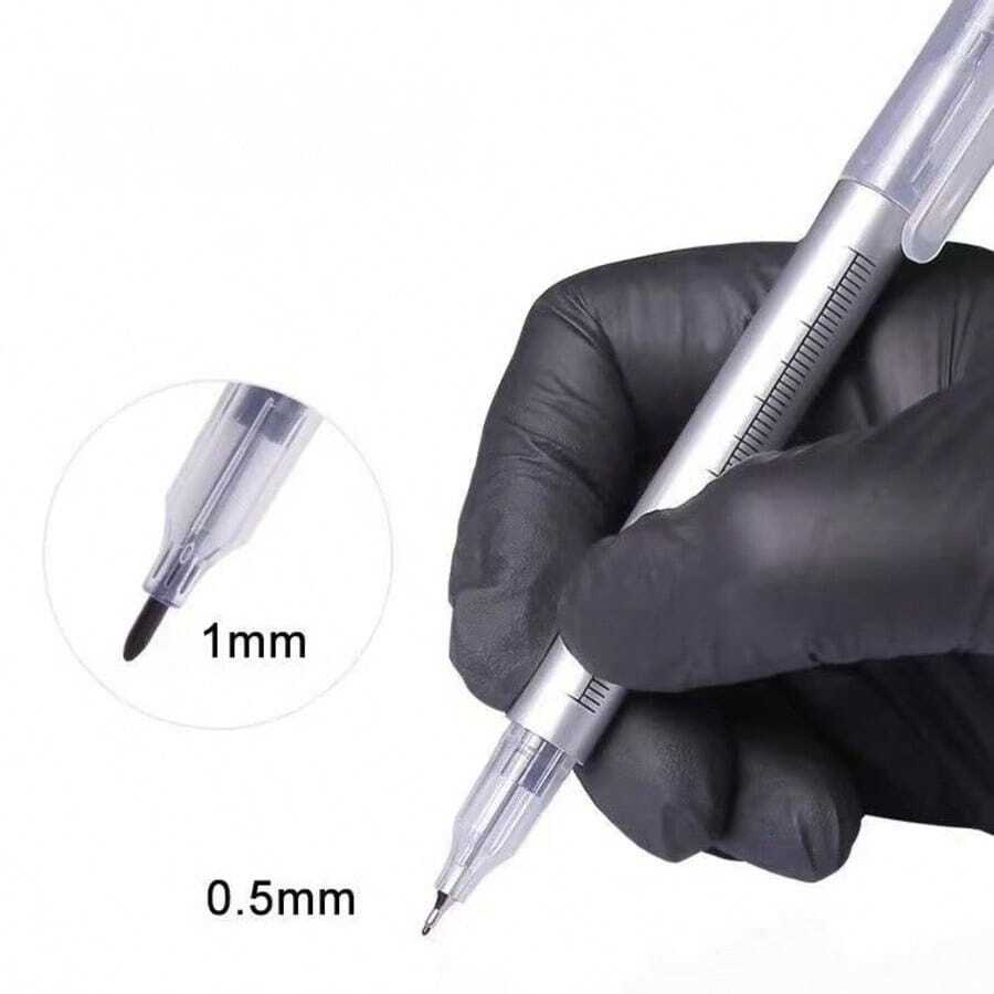 1pc Tattoo Hand-Painted Marker, Embroidery Drawing Positioning Marker, Purple, Double-Ended Marker - View 1