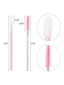 400/200/100/20Pcs Spoolies Mascara Wand And Lip Brush Disposable Lash Brushes For Eyelash Extensions, Lipstick Lip Gloss Wands Applicator Tool (Crystal Pink) - Pink - View 7