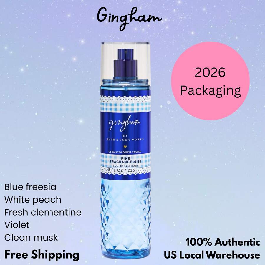 Bruma de fragancia de Bath & Body Works - Paquete de 1 (Tamaño completo - 8 OZ) - Azul guinga - Ver 1