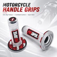 Universal Motorcycle Replacement Handlebar Grips, PRO Anti-Slip Rubber Throttle Handle Sleeves, Shock Absorbing Mod Accessories Fit Daily Locomotive & Off-Road Dirt Bike Riding - A - View 3